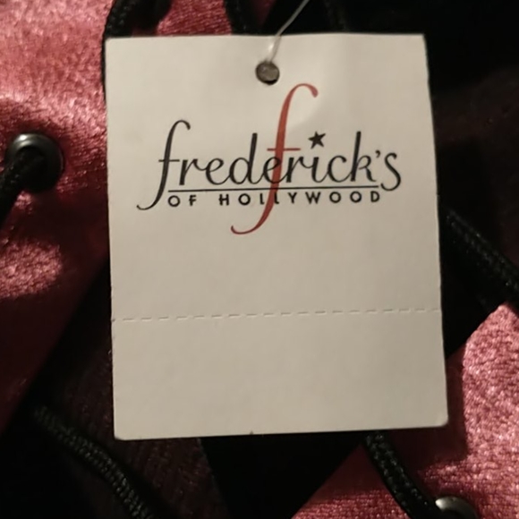 Fredericks of Hollywood Zip Front Corset in Rose Pink w/ Laced Back NWT - Picture 6 of 16